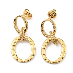 Real 18K Gold Plated 304 Stainless Steel Stud Earring Findings, Earring Setting for Rhinestone, Rings, Real 18K Gold Plated, 33.5x15.5mm, Pin: 0.7mm, Fit for 1mm