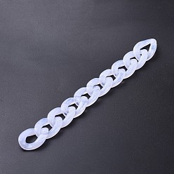 Белый Акриловые цепочки, несварные, белые, 39.37 дюйм (100 см), ссылка: 29x21x6 mm, 1 м / прядь
