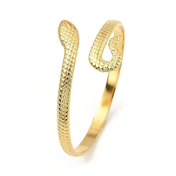 Золотой 304 из нержавеющей стали манжеты браслеты, змея, золотые, внутренний диаметр: 2 дюйм (5.12 см)