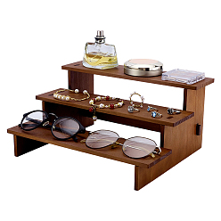 Верблюжий 3 Двухуровневые сосновые подставки для косметики, ювелирные изделия, очки, верблюжие, 29.6x24x13.8 см