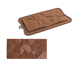 Peru Chocolate Food Grade Silicone Molds, Rectangle with Fragment Shaped Pattern, Resin Casting Molds, Epoxy Resin Craft Making, Peru, 185x103x7mm, Hole: 9mm, Finished Protect: 150x75x7mm