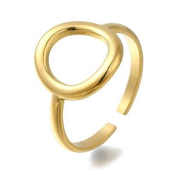 Настоящее золото 18K Ионное покрытие (ip) 304 манжеты из нержавеющей стали для женщин, реальный 18 k позолоченный, внутренний диаметр: регулируемый, 2~13 мм