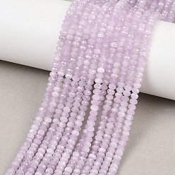 Grade AA Природные кунцит бисер нитей, граненые, рондель, класс АА, 4.5x2~2.5 мм, отверстие : 0.6 мм, около 159 шт / нитка, 15.16'' (38.5 см)
