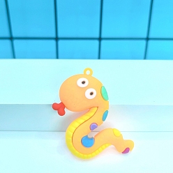 Золотистый Подвески из ПВХ, змея, золотые, 58x46 мм