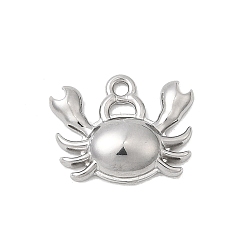 Краб Тема морских организмов 304 подвески из нержавеющей стали, цвет нержавеющей стали, краб, 9x11x2.5 мм, отверстие : 1 мм