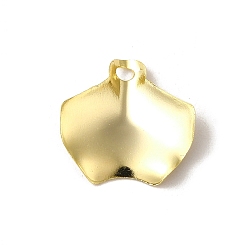 Real 24K Gold Plated Brass Pendants, Ginkgo Leaf Charms, Real 24K Gold Plated, 15x15x1mm, Hole: 1.6mm