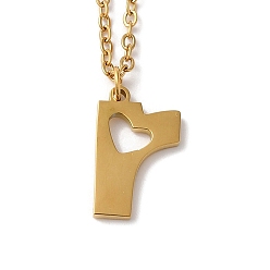 Letter R 304 подвесные из нержавеющей стали ожерелья, буквы, Буква R, 15.75 дюйм (40 см), Кулон : 15.5x9x1.5 мм