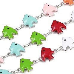 Нержавеющая Сталь Цвет 304 эмалированные рыболовные цепи из нержавеющей стали, пайки, без свинца, без кадмии и без никеля, цвет нержавеющей стали, 12.5x10x2.5 мм