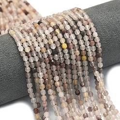 Другие Кварцы Природного кварца нитей бисера, энергетическая призматическая огранка с двойными концами бусины, граненые двухконусные, 4x4.5 мм, отверстие : 0.4 мм, около 83 шт / нитка, 14.96 дюйм (38 см)