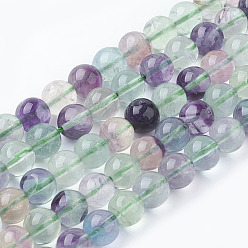 Fluorite Natural Fluorite Beads Strands, Grade A, Round, 8mm, Hole: 1mm