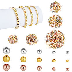 (52) Непрозрачная лаванда 15 стили стойка покрытие латунные проставки бусины, долговечный, без свинца и без кадмия, круглые, разноцветные, 2.5~5.8x2~5 мм, отверстие : 1~1.6 мм