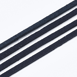 Prussian Blue Faux Suede Cord, Faux Suede Lace, Prussian Blue, 2.5~2.8x1.5mm, about 1.09 yards(1m)/strand