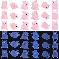 Pink 36 шт. 6 стили светящиеся украшения для дома из смолы, светится в темноте, 3 d свиньи, розовые, 16.5~24x15.5~17x12~21.5 мм, 6 шт / стиль