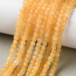 Topaz Jade Natural Topaz Jade Beads Strands, Faceted Cube, 4.5~5x4.5~5.5mm, Hole: 0.9mm, about 93~94pcs/strand, 15.22''(38.65~38.95cm)