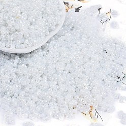 Белый Непрозрачные цвета блестящие стеклянные бусины, круглое отверстие, арахис, белые, 3.5x6x3.5 мм, отверстие : 0.8 мм, Около 4500 шт / фунт