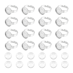 Нержавеющая Сталь Цвет Пустой купол своими руками 304 набор для изготовления регулируемого кольца из нержавеющей стали, цвет нержавеющей стали, внутренний диаметр: 17.2 мм, лоток : 12 мм