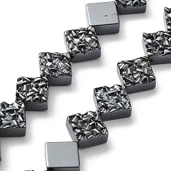 Non-magnetic Hematite Synthetic Non-Magnetic Hematite Beads Strands, Rhombus, 11.5x11.5x4mm, Hole: 1mm, about 38pcs/strand, 15.91 inch(40.4cm)