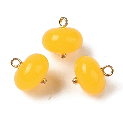 Золотистый Акриловые подвески, с медными петлями, плоско-круглые, золотые, 12x12 мм, отверстие : 1.6 мм