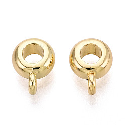 Золотой Поручни из сплава для покрытия стойки, рондель, петля под залог, без кадмия и без свинца, золотые, 8.5x6.5x3.5 мм, отверстие : 1.4 мм