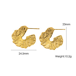 Самородки 304 Серьги из нержавеющей стали, золотые, самородки, 23x24.5 мм