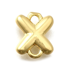 Letter X Подвески из латуни, без свинца и без кадмия, долговечный, стойки покрытие, реальный 18 k позолоченный, Письмо X, 9x7.5x2.5 мм, отверстие : 1.5 мм