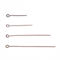 Red Copper Brass Eye Pin, with Storage Container, Red Copper, 2.0cm/2.6cm/4.5cm/5cm, Hole: 2mm, Pin: 0.7mm, about 600pcs/box