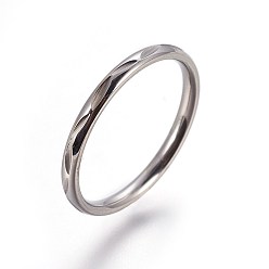 Stainless Steel Color 304 Stainless Steel Finger Rings, Stainless Steel Color, Size 5, 15.7mm