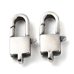 Antique Silver 925 Thailand Sterling Silver Lobster Claw Clasps, Antique Silver, 13x6.5x3mm, Hole: 1mm