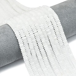 Белый Нефрит Нити бусин из натурального белого нефрита с матовым покрытием, рондель, 6x2 мм, отверстие : 1 мм, около 150~160 шт / нитка, 14.57~14.96'' (37~38 см)