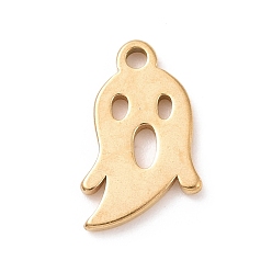 Golden 304 Stainless Steel Charms, Ghost Charms, Golden, 11x7x1mm, Hole: 1.2mm