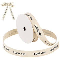 Кукурузный Шелк Полиэфирная лента, с узором «я люблю тебя», рак молочной железы розовых осведомленности ленты материалы для изготовления, цвет колоса кукурузы, 3/4 дюйм (17.5 мм), около 10.00 ярдов (9.14 м) / рулон