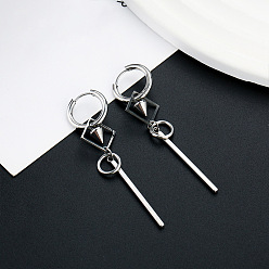 Rhombus Серьги из 304 нержавеющей стали, цвет нержавеющей стали, ромб, 69 мм