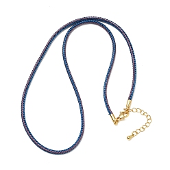 Темно-Голубой 2.5мм нейлоновый плетеный шнур для изготовления ожерелий, с латунными выводами и 304 застежками из лобстера из нержавеющей стали, долговечный, стойки покрытие, золотые, глубокое синее небо, 17.72 дюйм (45 см)