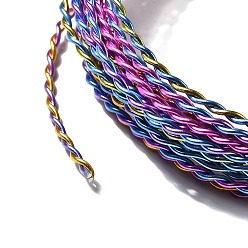 Rainbow Color Алюминиевая проволока, витых круглых, для изготовления ювелирных изделий, Радуга цветов, 2 мм, 12 датчик, около 16.40 футов (5 м) / пучок