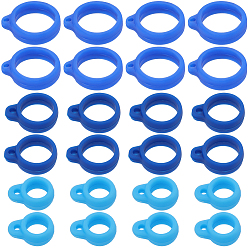 Синий 60шт 3 стиль силиконовый кулон, для изготовления электронных стилусов и зажигалок, синие, 16~28.5x12~24x6~6.5 мм, отверстие : 3 мм, внутренний диаметр: 8~21 мм, 20 шт / стиль