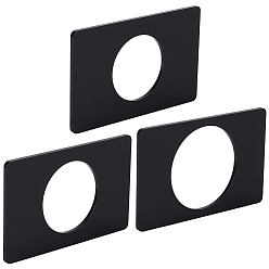 Черный 3шт. акриловый держатель для монет, прямоугольные, чёрные, 86x54x2.5 мм, внутренний диаметр: 35~44.5 мм