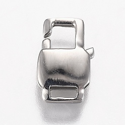 Нержавеющая Сталь Цвет Устойчивые к потускнению полированные 316 хирургические застежки-клешни из нержавеющей стали, цвет нержавеющей стали, 12x8x2.5 мм, отверстие : 1.5x3.5 мм