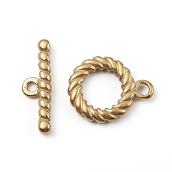Золотой Ионное покрытие (ip) 304 застежки из нержавеющей стали, кольцо, для изготовления ювелирных изделий DIY, золотые, Кольцо: 18.8x14.8x2.8 mm, бар: 21x6.5x2.8 mm, отверстие : 2 мм