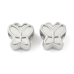 Платина Ccb пластиковые европейские бусины, бусины с большим отверстием, бабочка, платина, 10x10.5x8 мм, отверстие : 4.5~4.5 мм