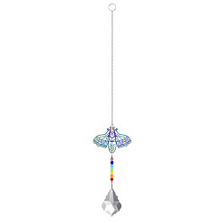 Insects Металлические подвесные украшения в виде животных, Каплевидные и радужные стеклянные ловцы солнца для домашнего украшения на открытом воздухе, насекомые, 365x65 мм