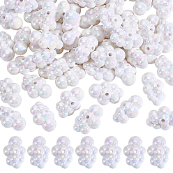 Разноцветный 50шт. УФ-покрытие радужной акриловой бусины, облако, красочный, 16x23x11.5 мм, отверстие : 2 мм