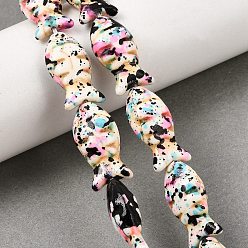 Black Dyed Synthetic Turquoise Beads Strands, Fish, Black, 24x12x7mm, Hole: 1~1.2mm, about 17pcs/strand, 14.96''(38cm)