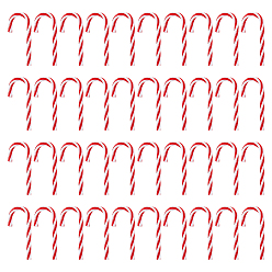 Красный 40шт. пластиковые подвески в форме леденца-трости, украшение для подвески на елку, красные, 82x35x6 мм