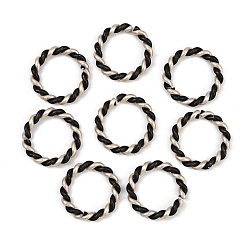 Черный Алюминиевые быстроразъемные соединения, витое круглое кольцо, чёрные, 24~24.5x3.5~4 мм, внутренний диаметр: 17~17.5 мм