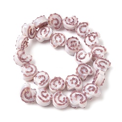 Розово-Коричневый Бусины лэмпворк , раковина, розово-коричневый, 14~15x14~15.5x8.5~9.5 мм, отверстие : 1.6~1.8 мм