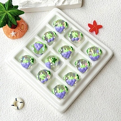 Сланцево-синий Акриловые бусины, бусины ручной работы, круглый с фруктами, синевато-серый, 16 мм, отверстие : 3 мм