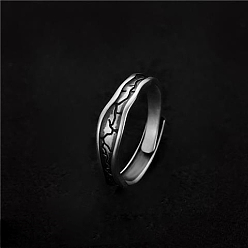 Античное Серебро Регулируемые кольца для пальцев из сплава веток, античное серебро, внутренний диаметр: регулируемый