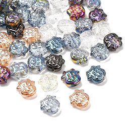 (52) Непрозрачная лаванда Гальванические стеклянные бусины, крупный рогатый скот, разноцветные, 11x12x5 мм, отверстие : 1 мм