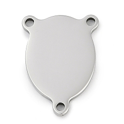 Нержавеющая Сталь Цвет 304 нержавеющей стали ссылки люстра компонент, 3 Разъемы петли, овальные, ручная полировка, цвет нержавеющей стали, 23x17x1.5 мм, отверстие : 1.8 мм