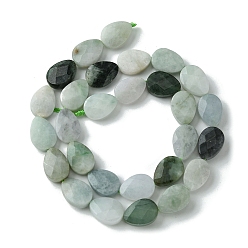 Jadeite Natural Myanmar Jadeite Beads Strands, Faceted, Teardrop, 14~14.5x10~10.5x5~5.5mm, Hole: 0.8mm, about 28pcs/strand, 15.87''(40.3cm)